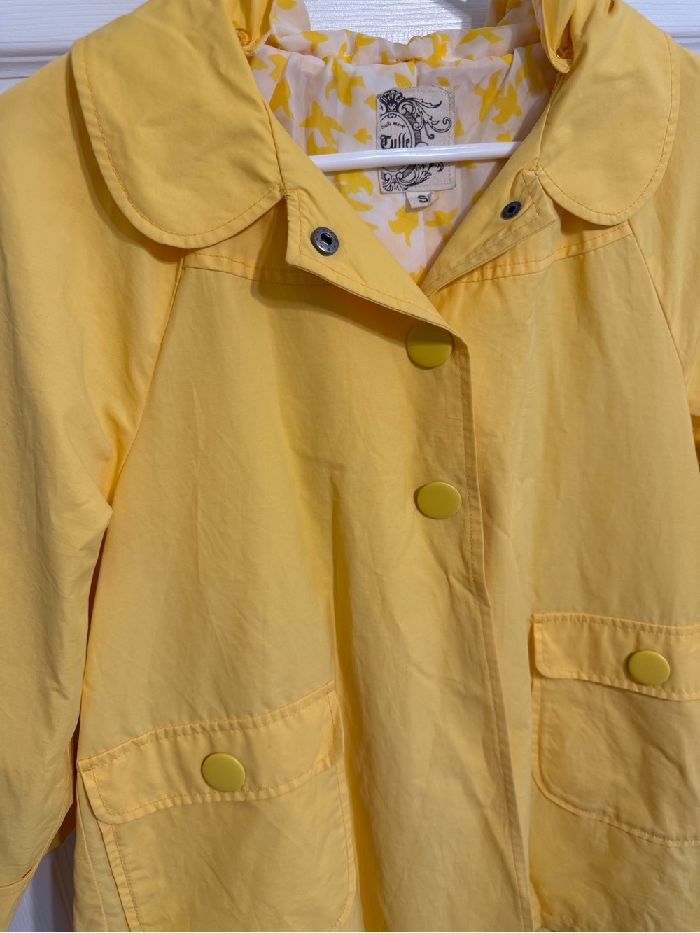 Tulle Anthropologie Yellow Rain Coat S EUC - Picture 5 of 5